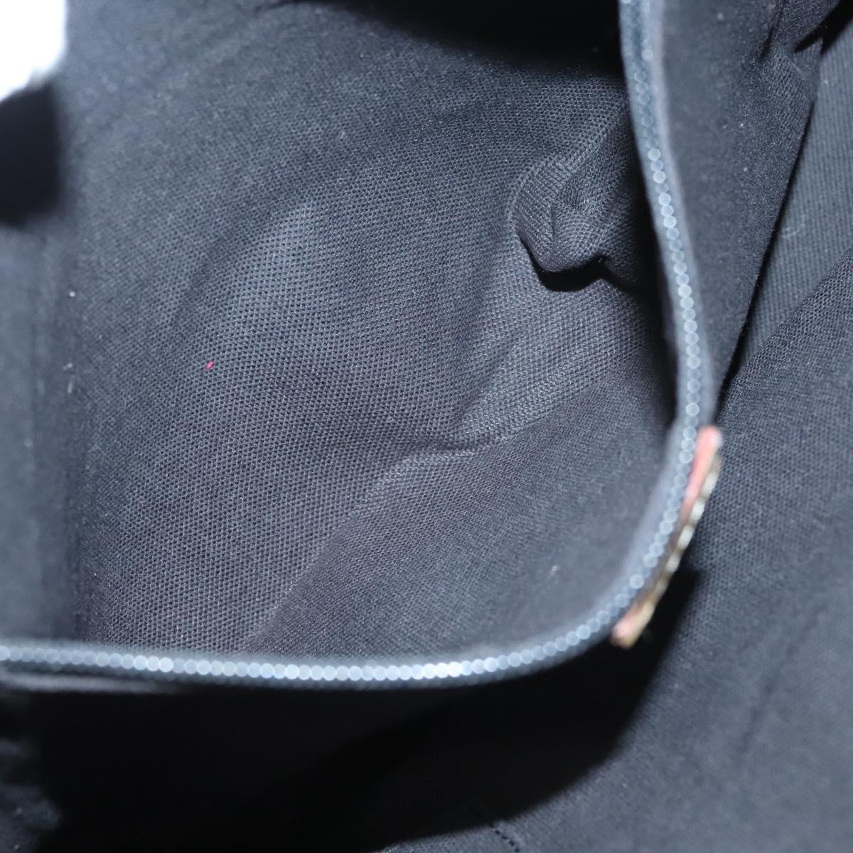 BURBERRY Nova Check Hand Bag Canvas Beige Silver Auth ti3089