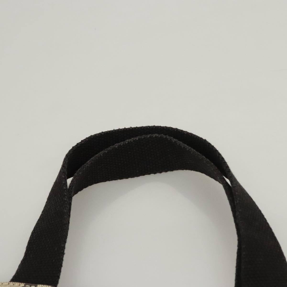 BURBERRY Nova Check Hand Bag Canvas Beige Silver Auth ti3089