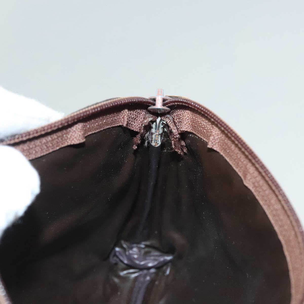 Burberrys Nova Check Clutch Bag Canvas Beige Silver Auth ti3090