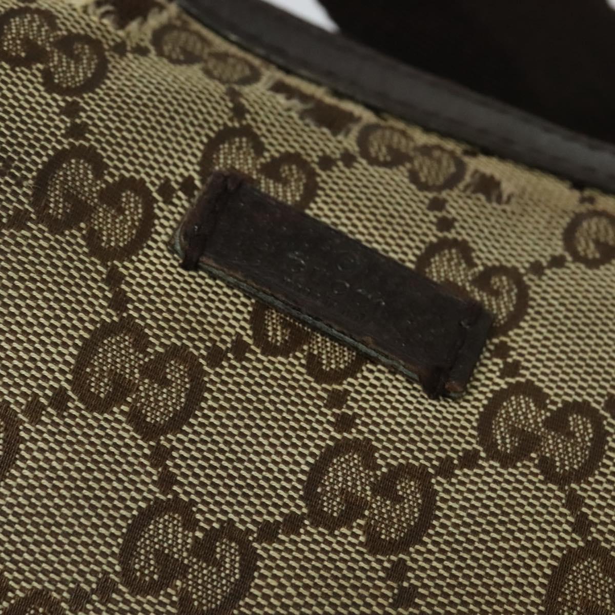 GUCCI GG Canvas Shoulder Bag Beige Silver 122790 Auth ti3091