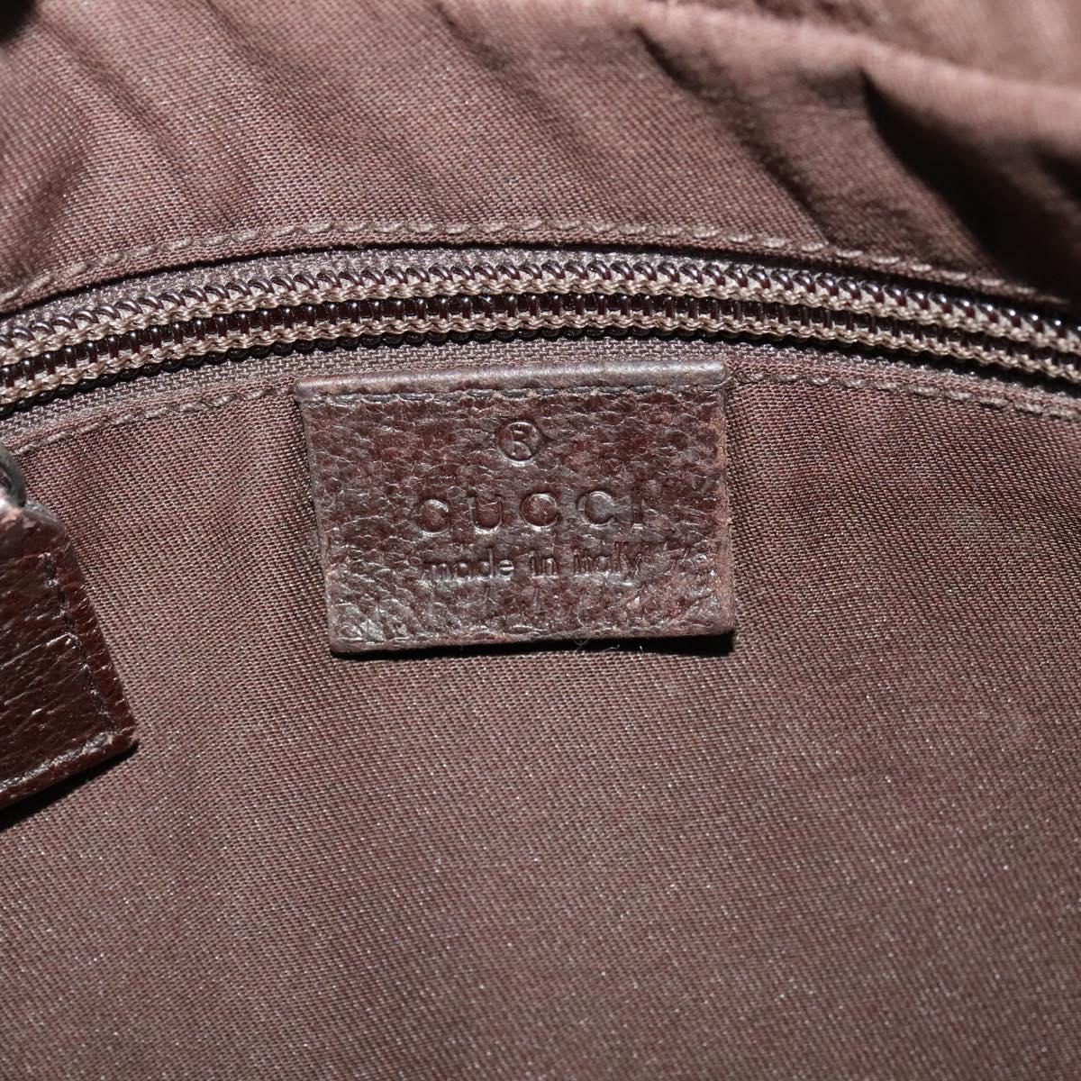 GUCCI GG Canvas Shoulder Bag Beige Silver 122790 Auth ti3091