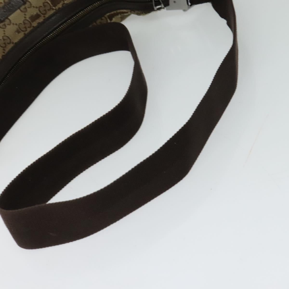 GUCCI GG Canvas Shoulder Bag Beige Silver 122790 Auth ti3091