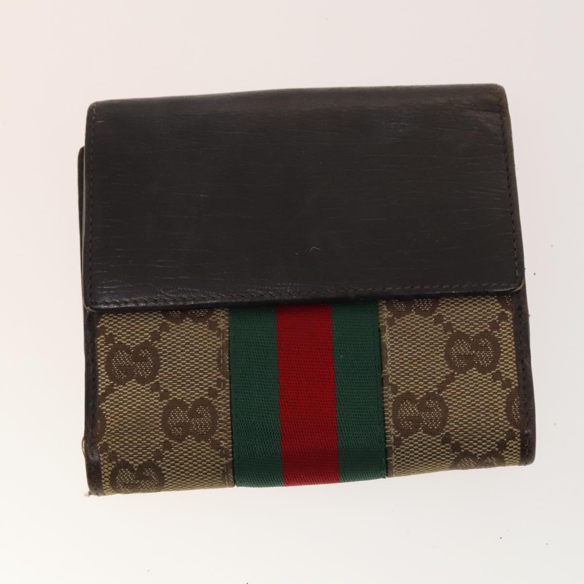 GUCCI GG Canvas Jackie Web Sherry Line Wallet 4Set Beige Red Auth ti3092