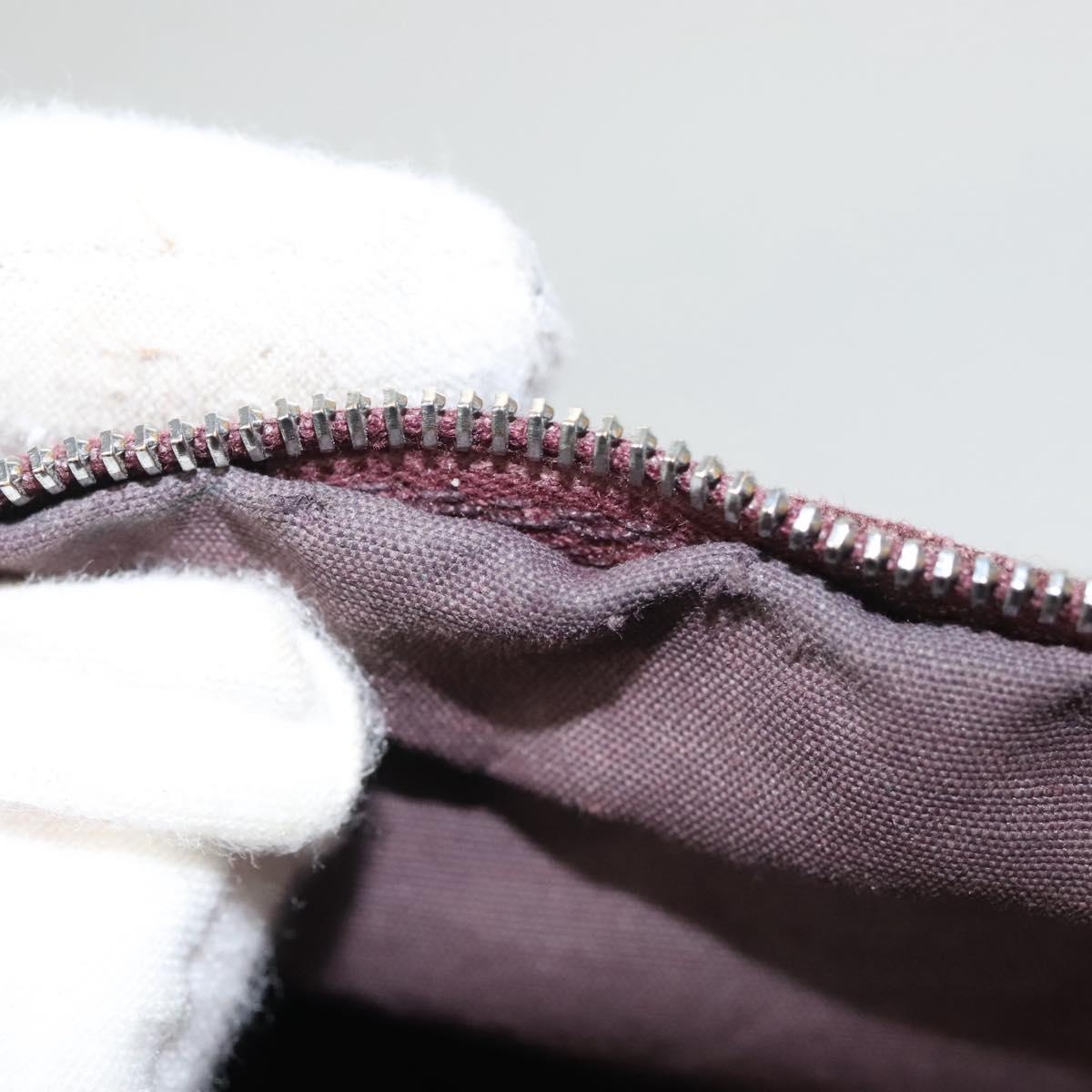 HERMES Bolide PM Pouch Canvas Brown Silver Auth ti3093