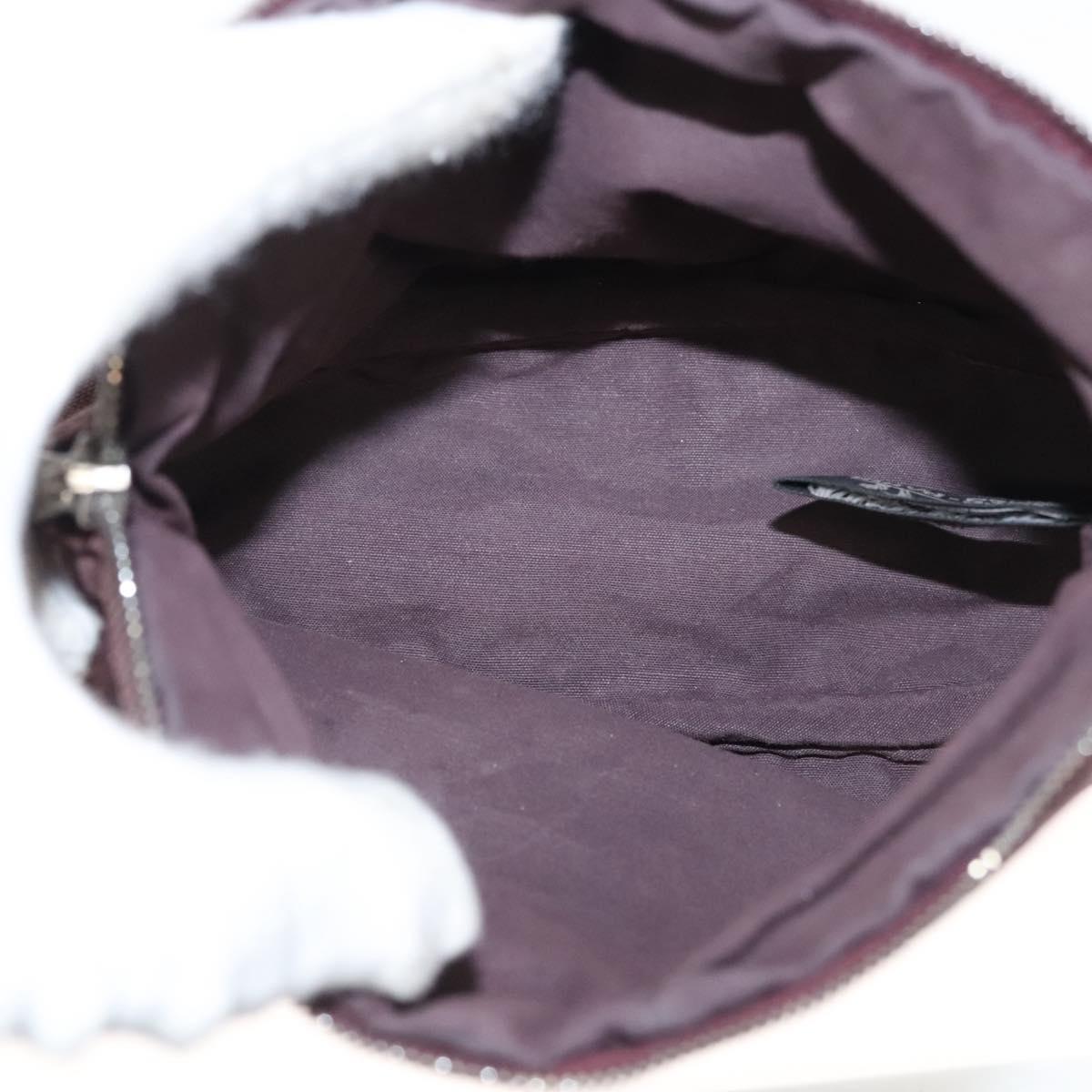 HERMES Bolide PM Pouch Canvas Brown Silver Auth ti3093