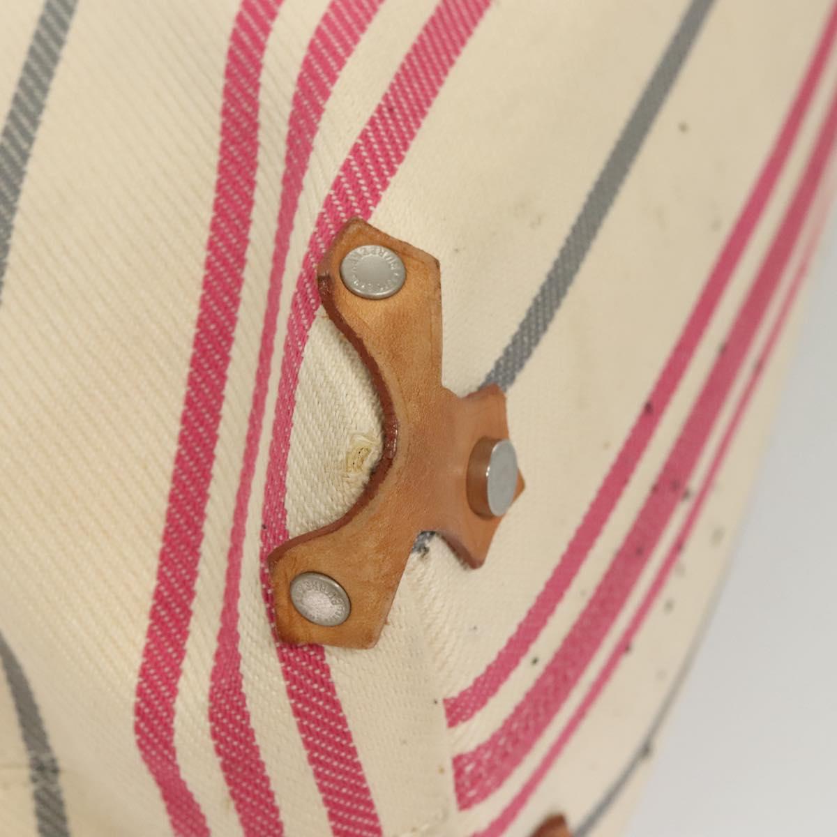 BURBERRY Blue Label Shoulder Bag Canvas White Pink Silver Auth ti3095