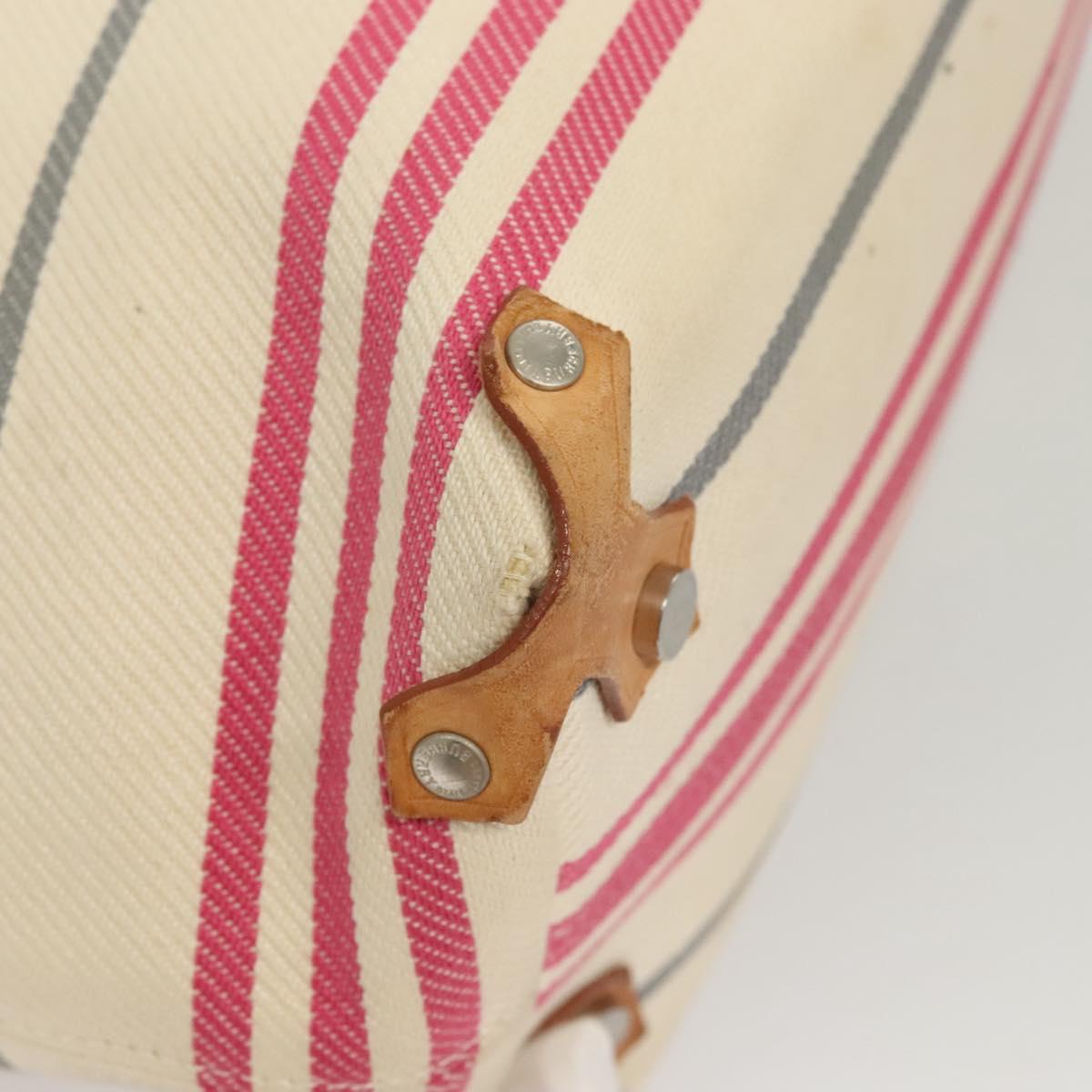 BURBERRY Blue Label Shoulder Bag Canvas White Pink Silver Auth ti3095