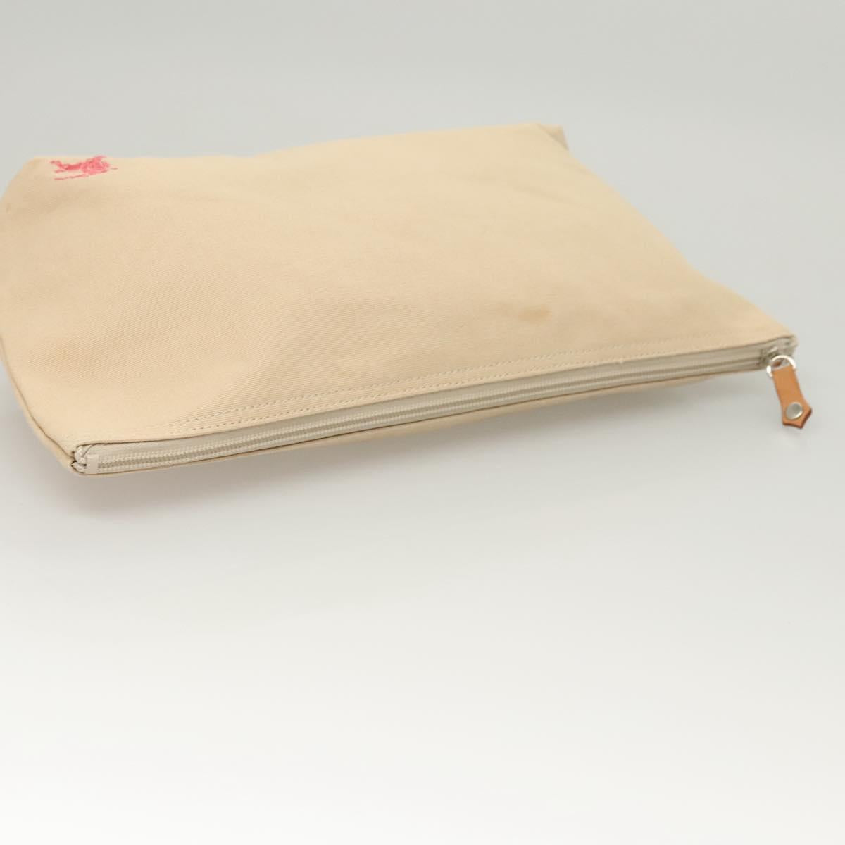 BURBERRY Blue Label Shoulder Bag Canvas White Pink Silver Auth ti3095