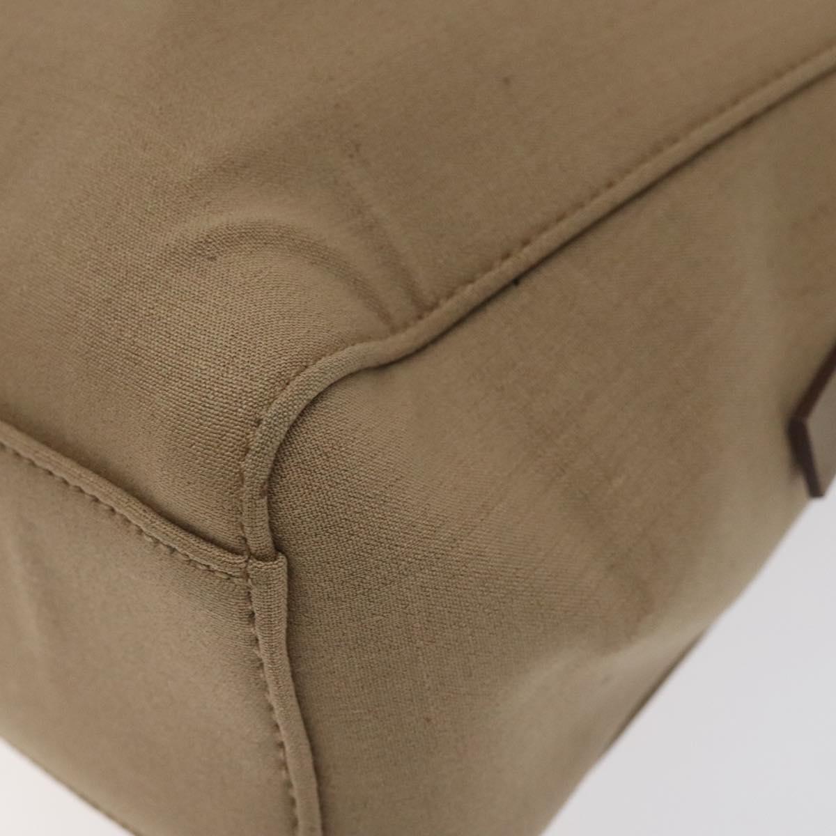 PRADA Sports Hand Bag Nylon Beige Silver Auth ti3096