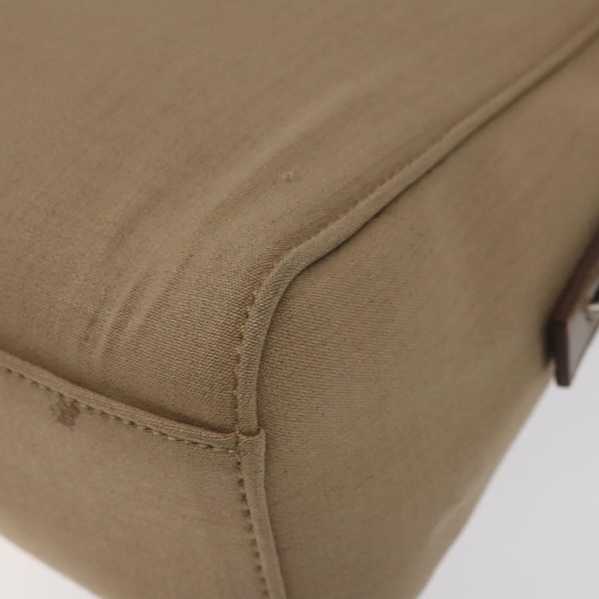 PRADA Sports Hand Bag Nylon Beige Silver Auth ti3096