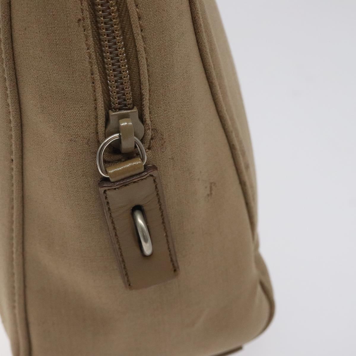 PRADA Sports Hand Bag Nylon Beige Silver Auth ti3096