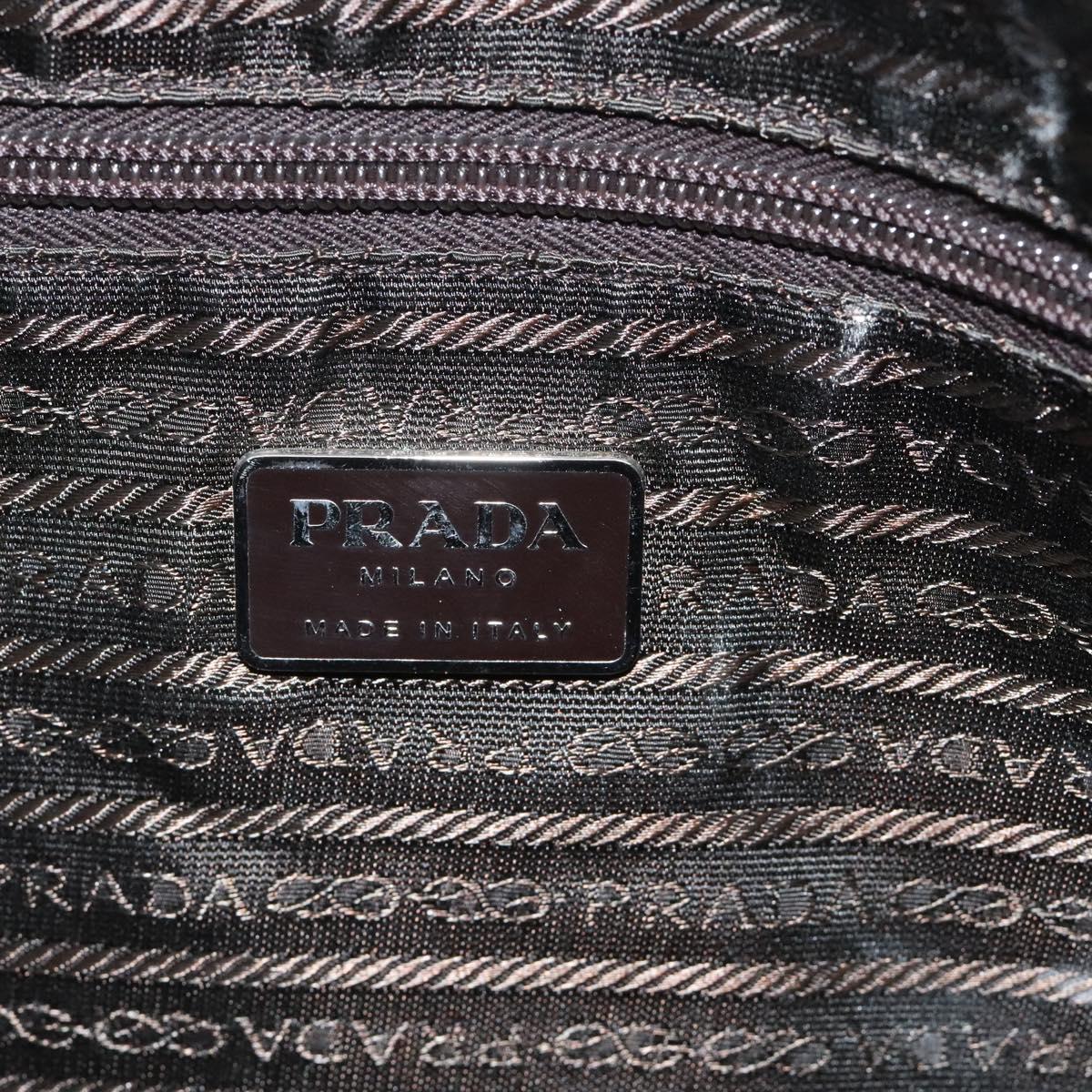 PRADA Sports Hand Bag Nylon Beige Silver Auth ti3096