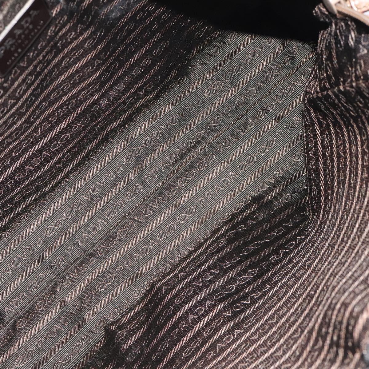 PRADA Sports Hand Bag Nylon Beige Silver Auth ti3096