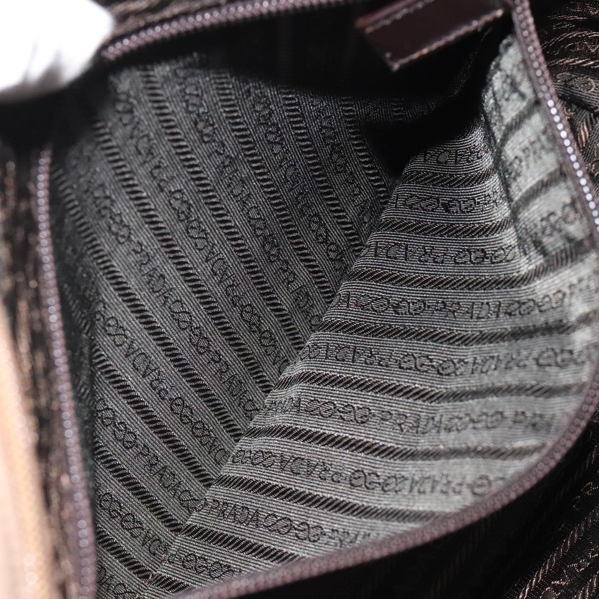 PRADA Sports Hand Bag Nylon Beige Silver Auth ti3096