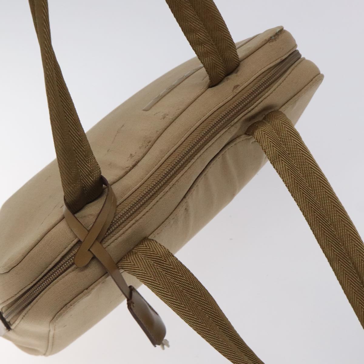 PRADA Sports Hand Bag Nylon Beige Silver Auth ti3096