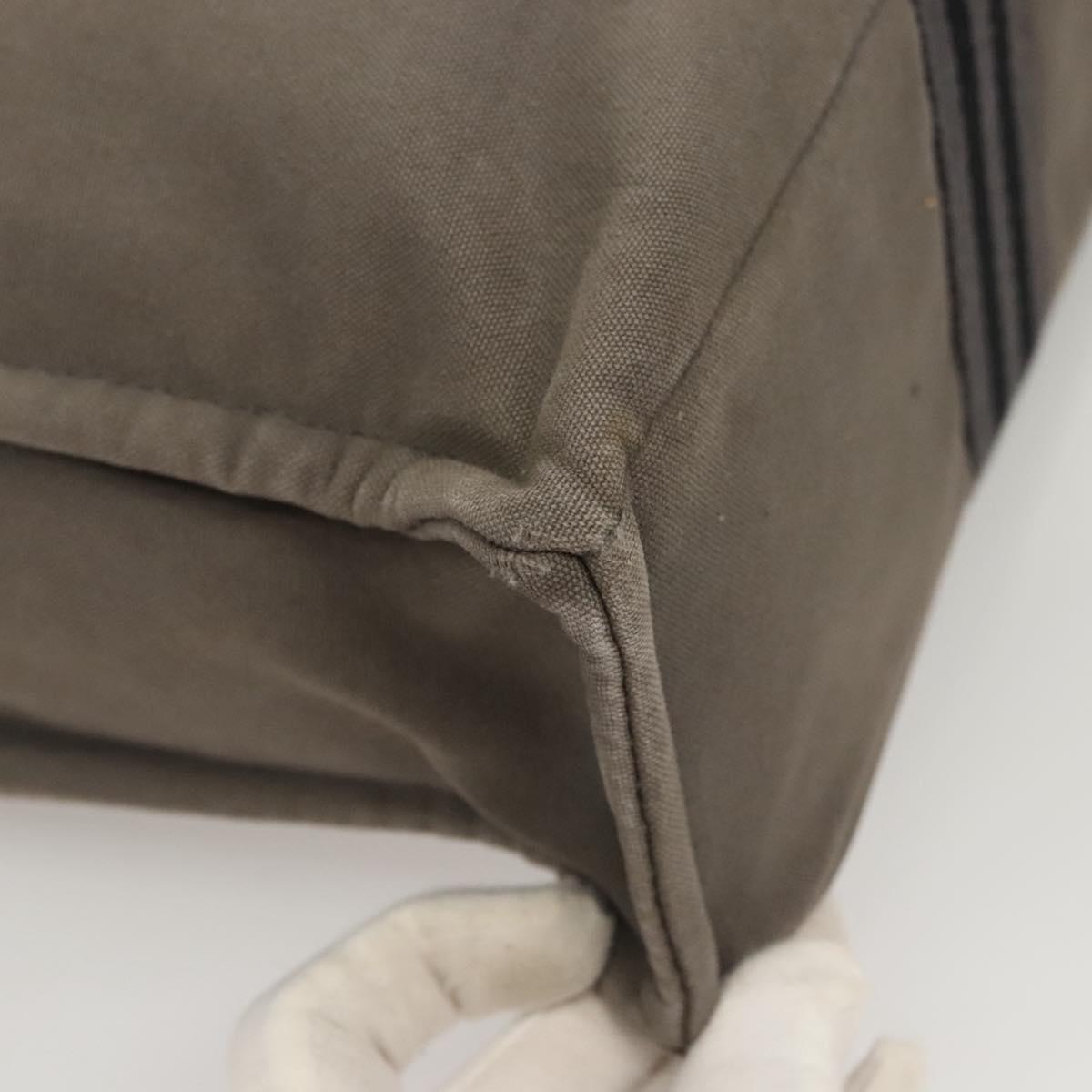 HERMES Fourre Tout MM Hand Bag Canvas Gray Silver Auth ti3097