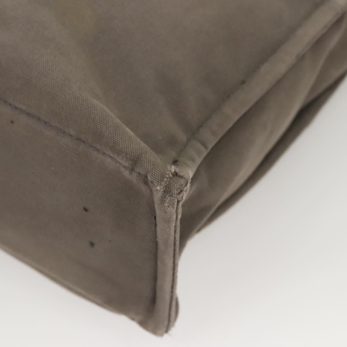 HERMES Fourre Tout MM Hand Bag Canvas Gray Silver Auth ti3097