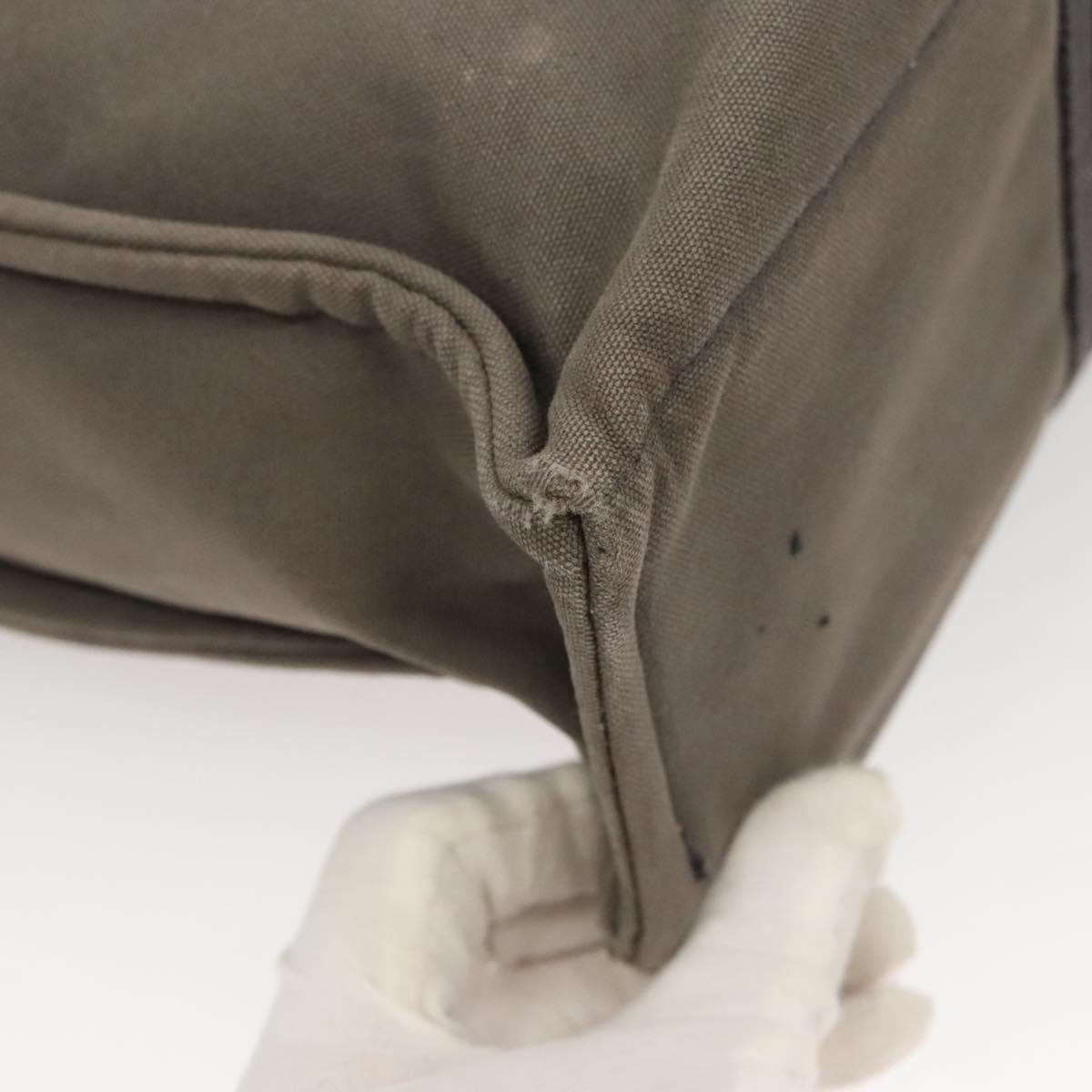 HERMES Fourre Tout MM Hand Bag Canvas Gray Silver Auth ti3097