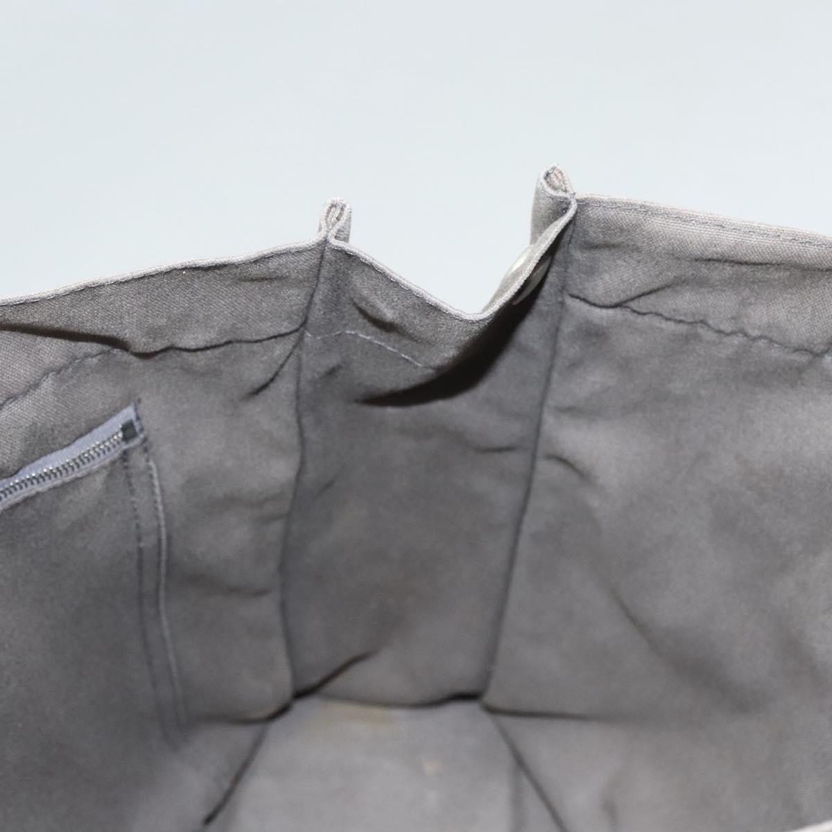 HERMES Fourre Tout MM Hand Bag Canvas Gray Silver Auth ti3097