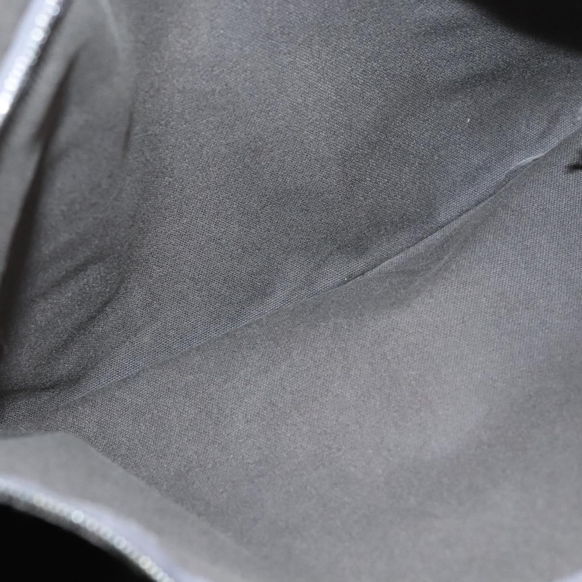 HERMES Fourre Tout MM Hand Bag Canvas Gray Silver Auth ti3097