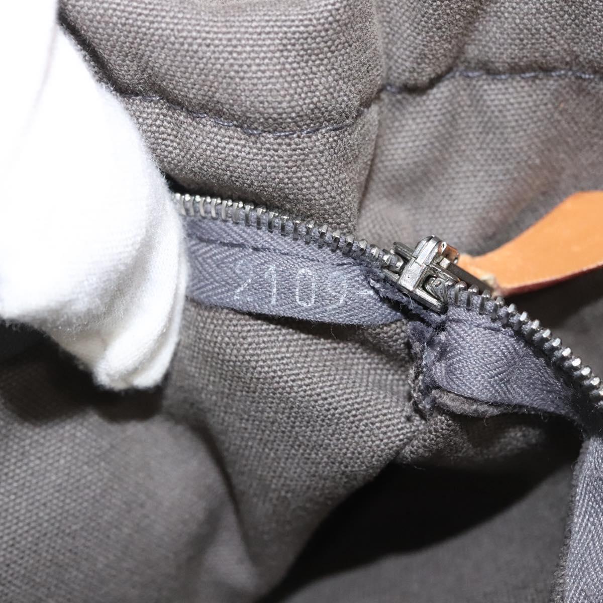 HERMES Fourre Tout MM Hand Bag Canvas Gray Silver Auth ti3097