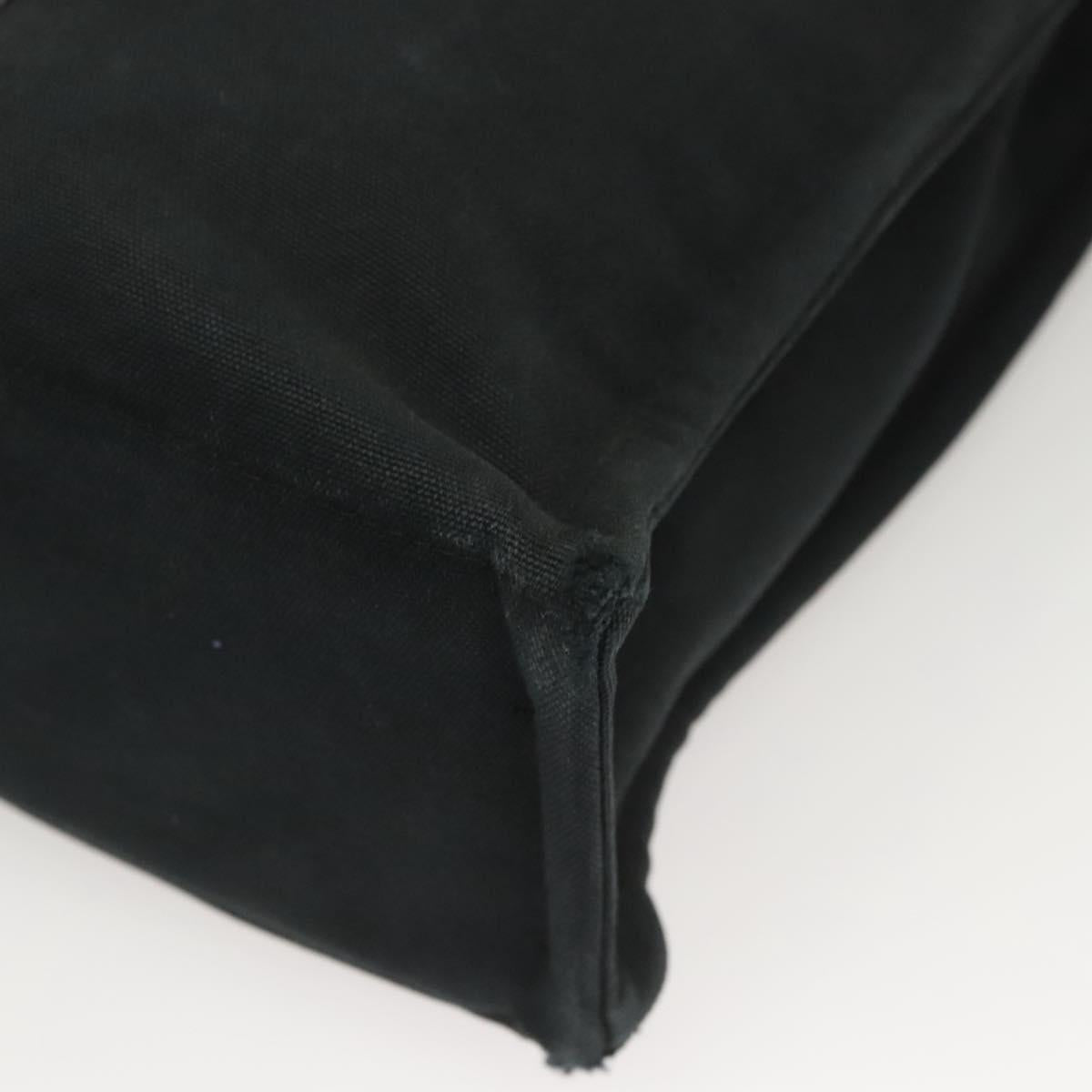 HERMES Fourre Tout MM Hand Bag Canvas Black Silver Auth ti3098