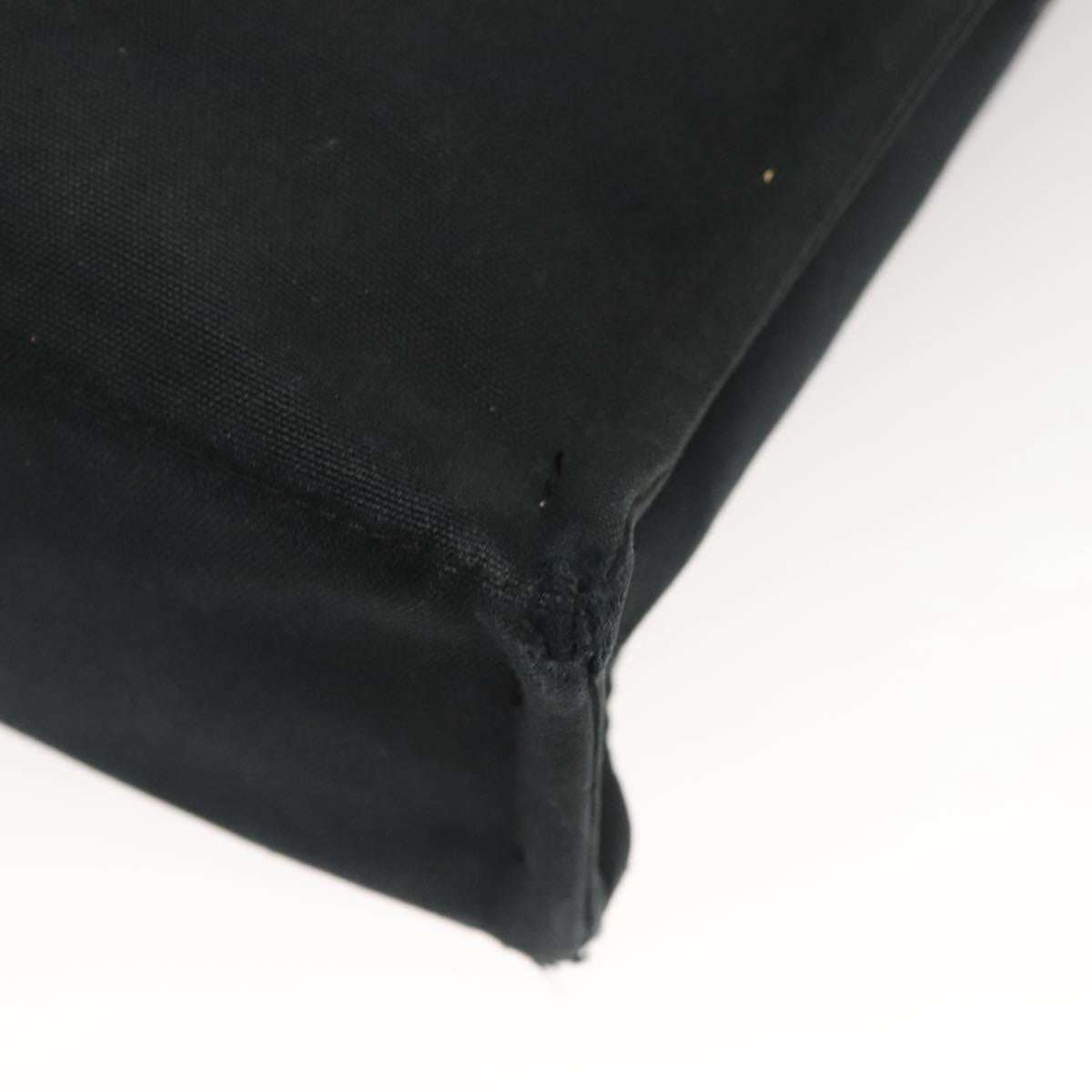 HERMES Fourre Tout MM Hand Bag Canvas Black Silver Auth ti3098