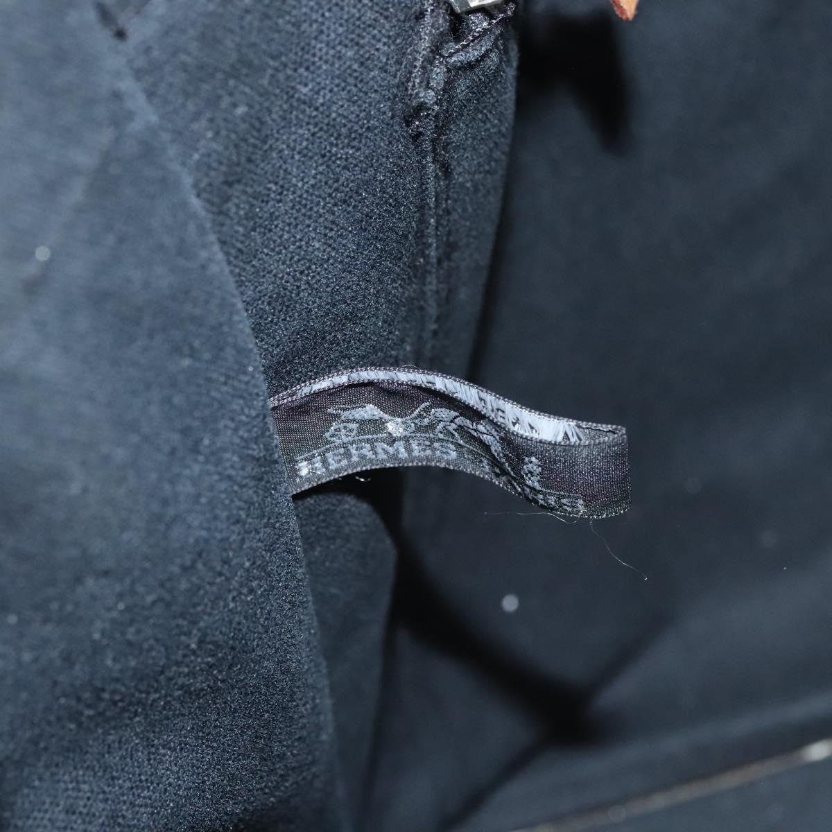 HERMES Fourre Tout MM Hand Bag Canvas Black Silver Auth ti3098