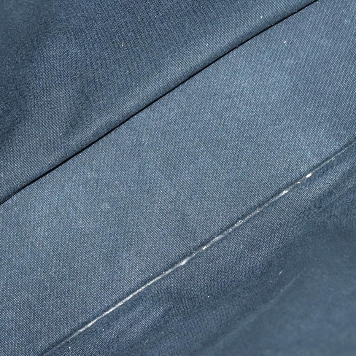 HERMES Fourre Tout MM Hand Bag Canvas Black Silver Auth ti3098