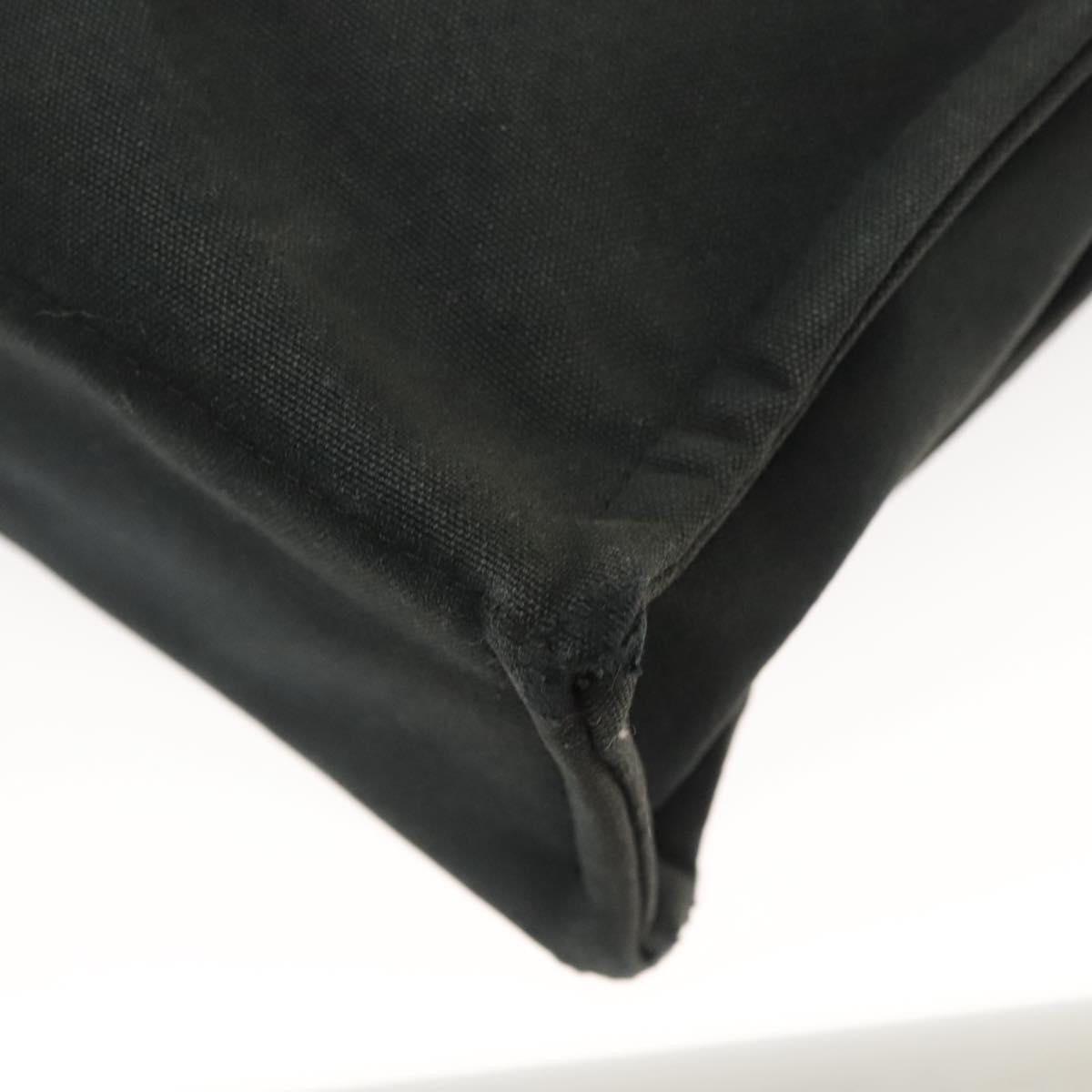 HERMES Fourre Tout MM Hand Bag Canvas Black Silver Auth ti3099