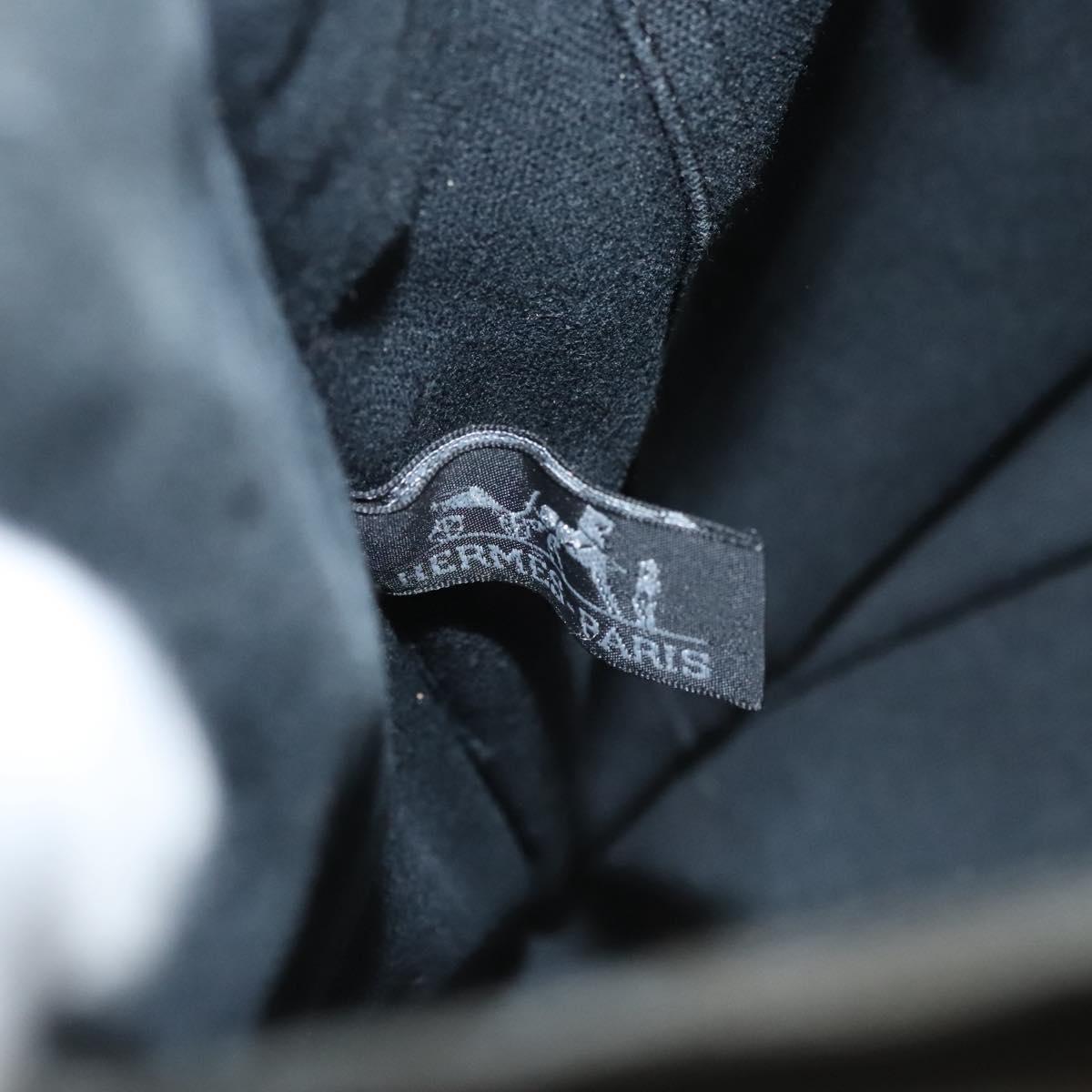 HERMES Fourre Tout MM Hand Bag Canvas Black Silver Auth ti3099