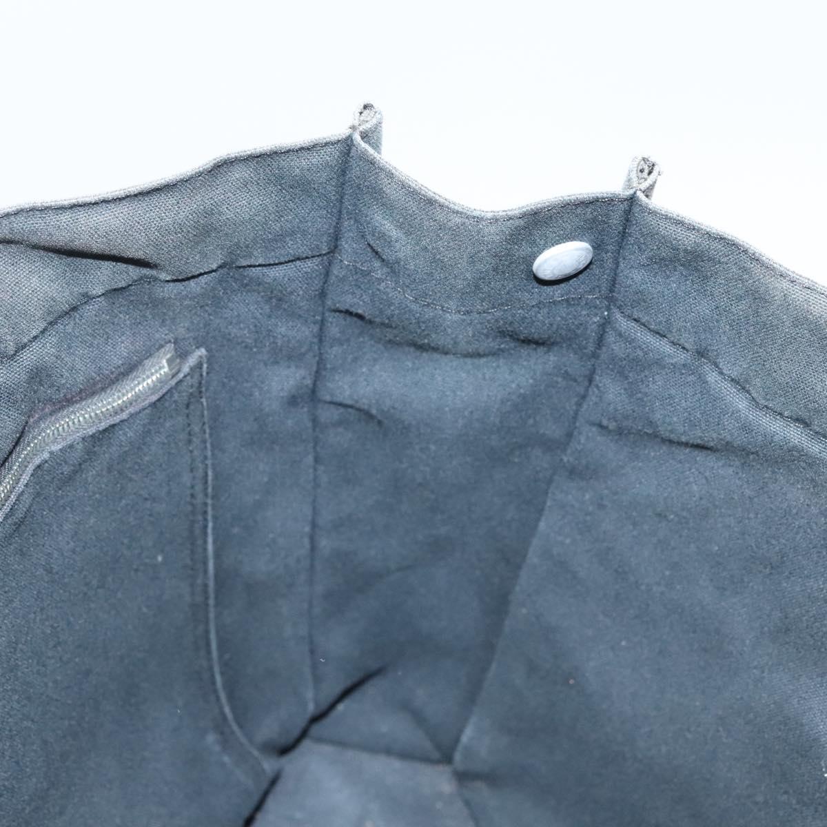 HERMES Fourre Tout MM Hand Bag Canvas Black Silver Auth ti3099