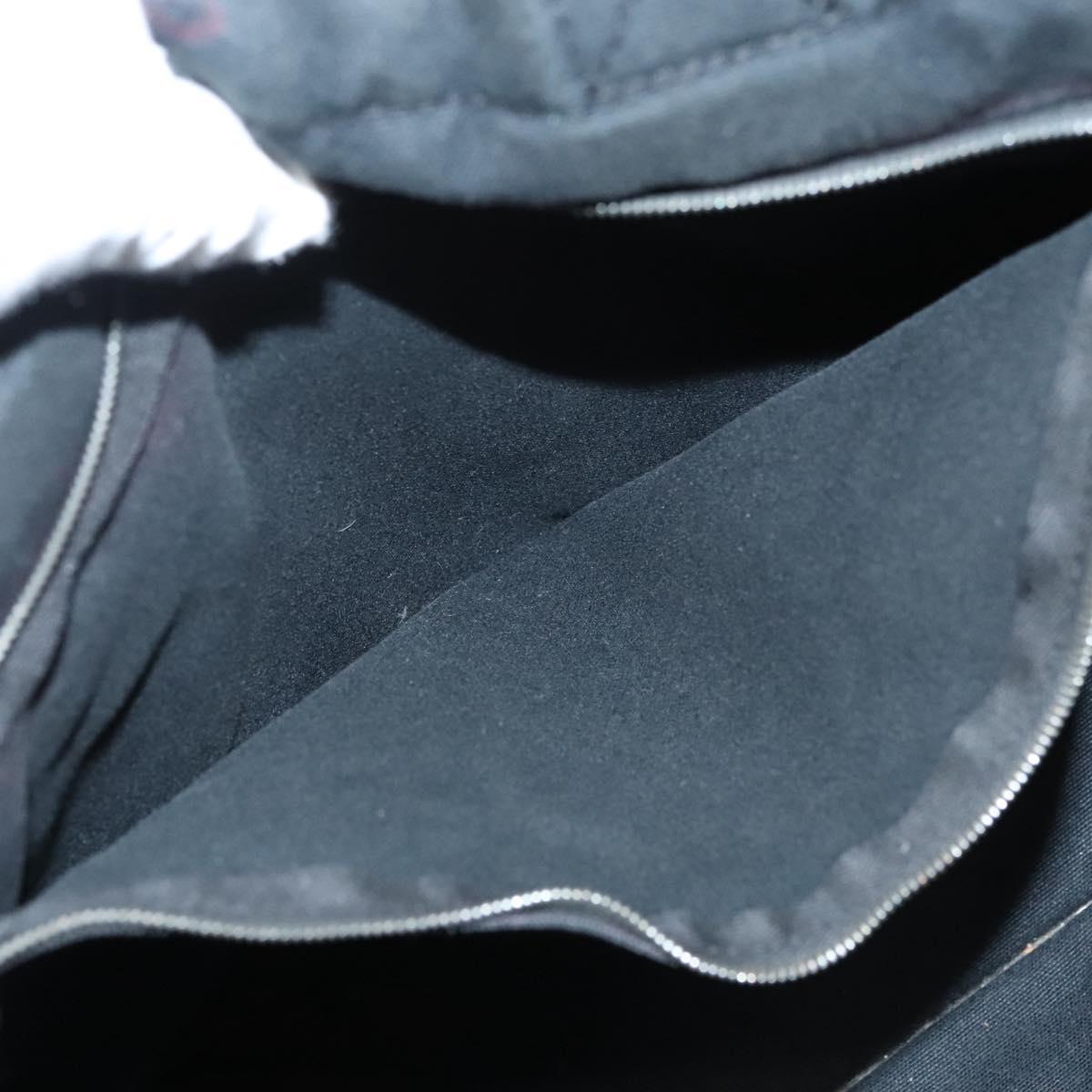 HERMES Fourre Tout MM Hand Bag Canvas Black Silver Auth ti3099