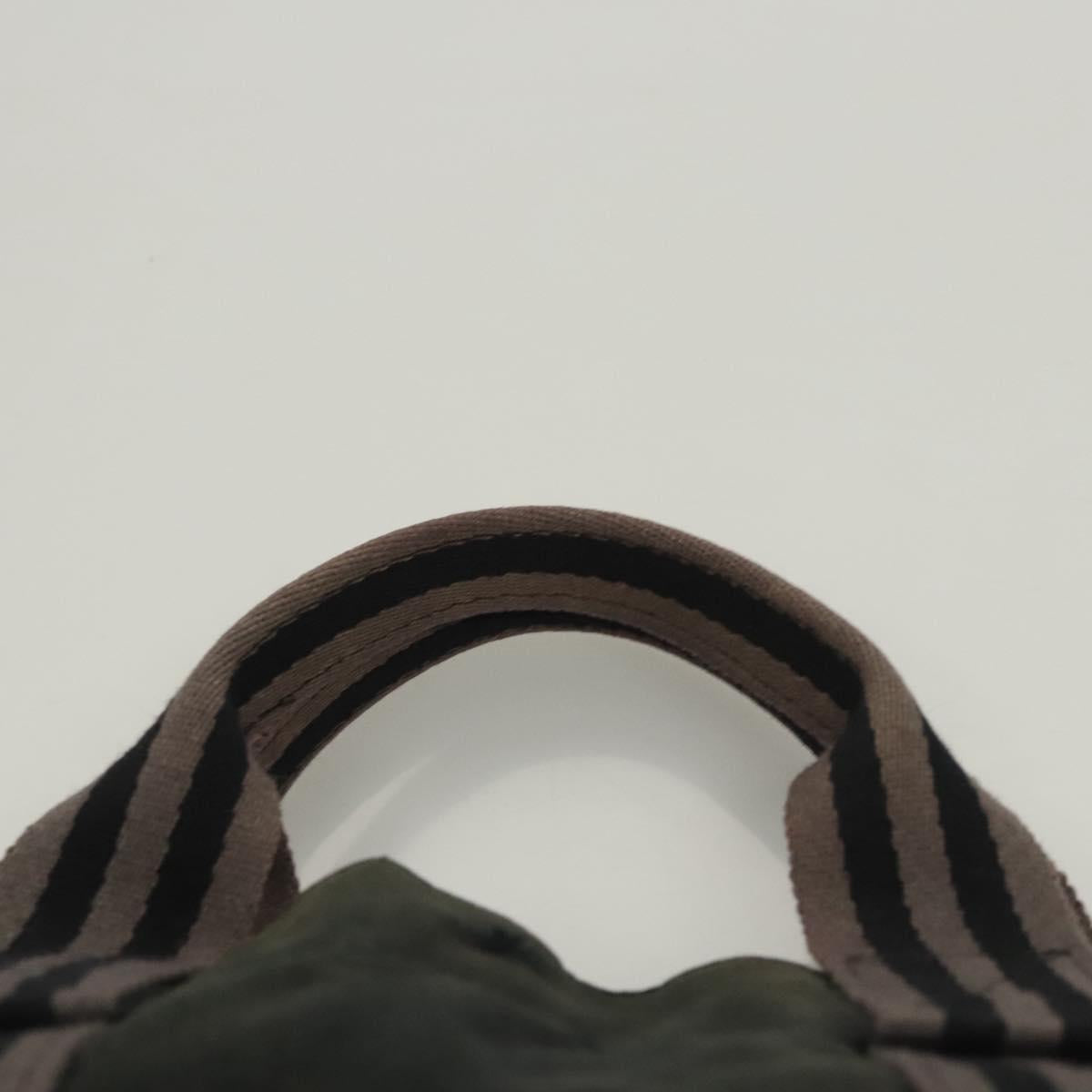 HERMES Fourre Tout MM Hand Bag Canvas Black Silver Auth ti3099