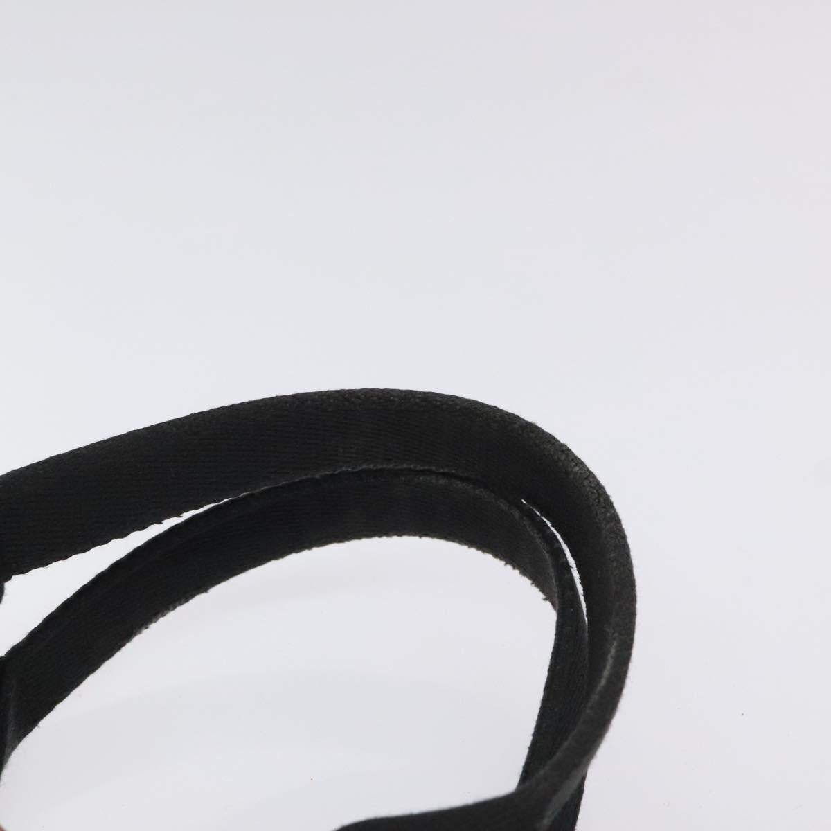 BURBERRY Nova Check Blue Label Tote Bag Canvas Nylon Black Silver Auth ti3101