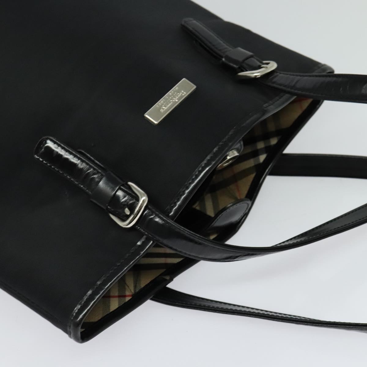 Burberrys Blue Label Shoulder Bag Nylon Black Auth ti3102