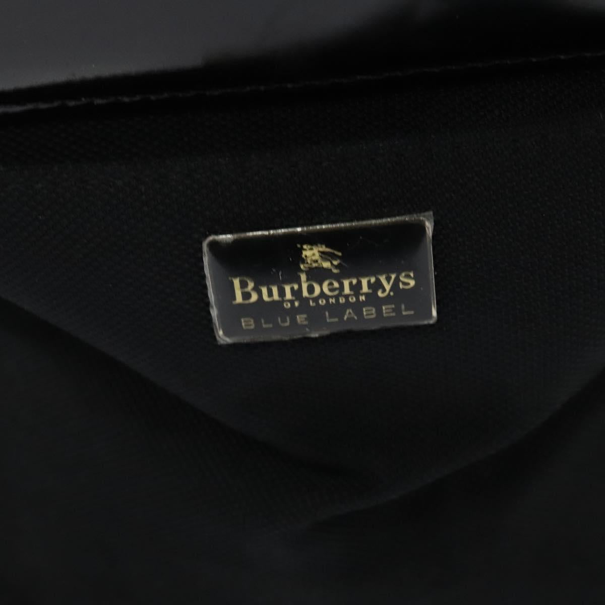 Burberrys Black label Hand Bag Canvas 2way Black Auth ti3104