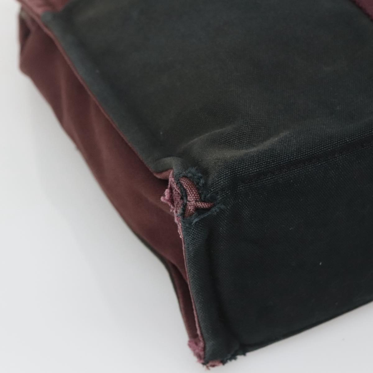 HERMES Fourre Tout MM Hand Bag Canvas Wine Red Auth ti3105
