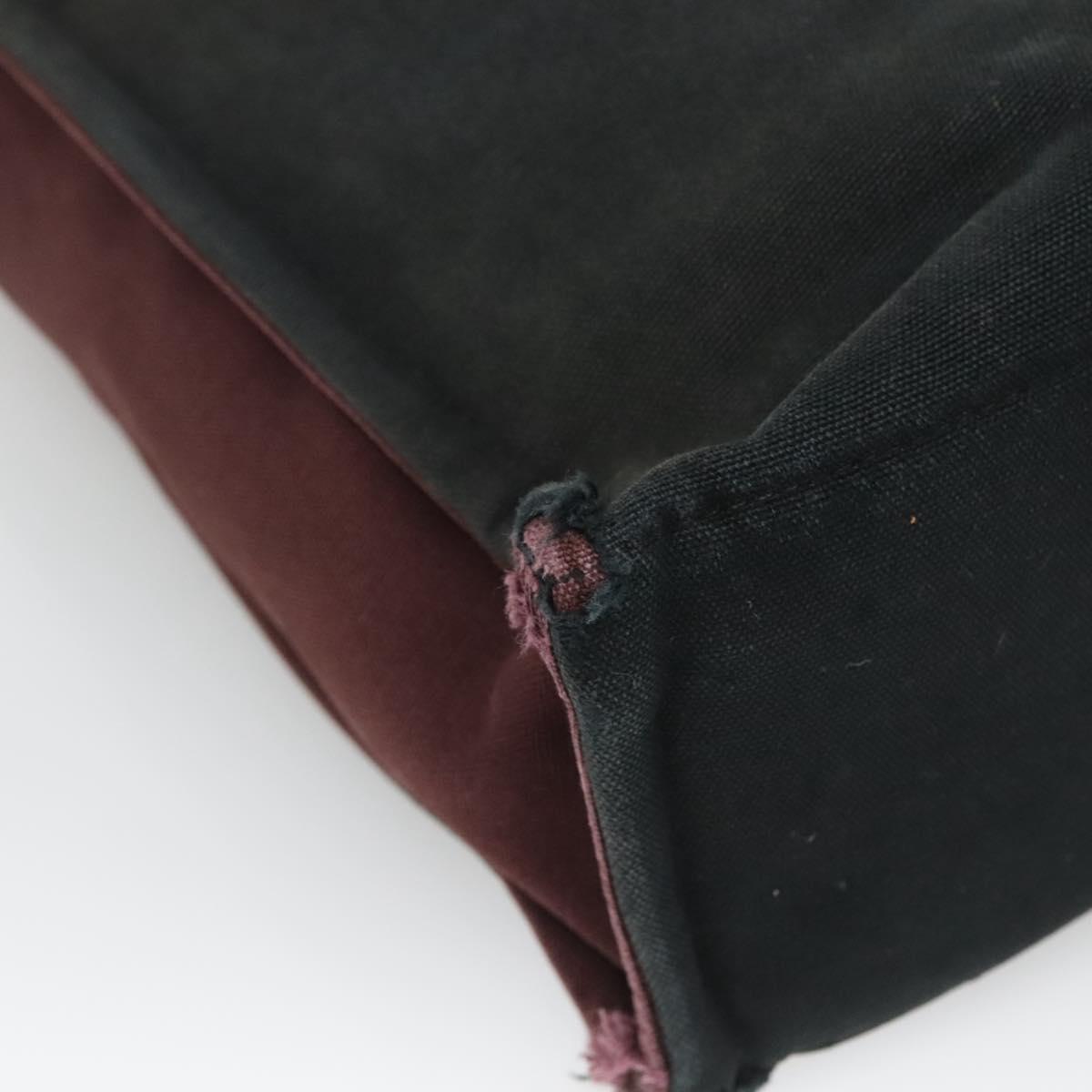 HERMES Fourre Tout MM Hand Bag Canvas Wine Red Auth ti3105
