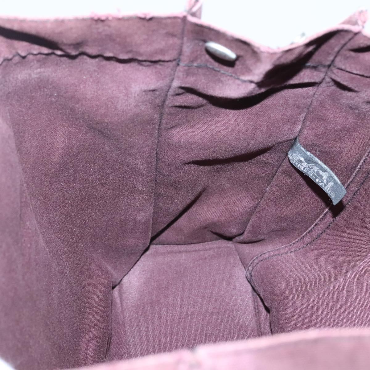 HERMES Fourre Tout MM Hand Bag Canvas Wine Red Auth ti3105