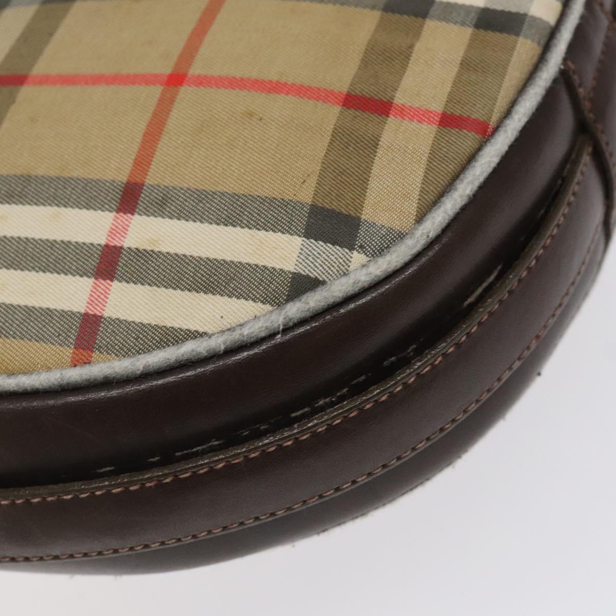 Burberrys Nova Check Shoulder Bag Canvas Beige Auth ti3106