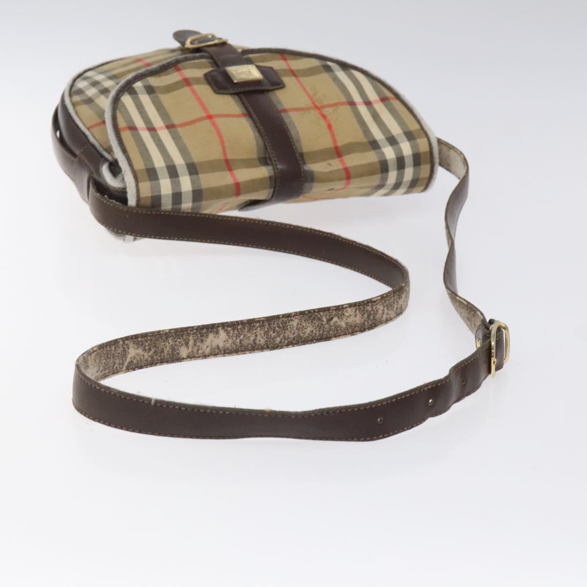 Burberrys Nova Check Shoulder Bag Canvas Beige Auth ti3106