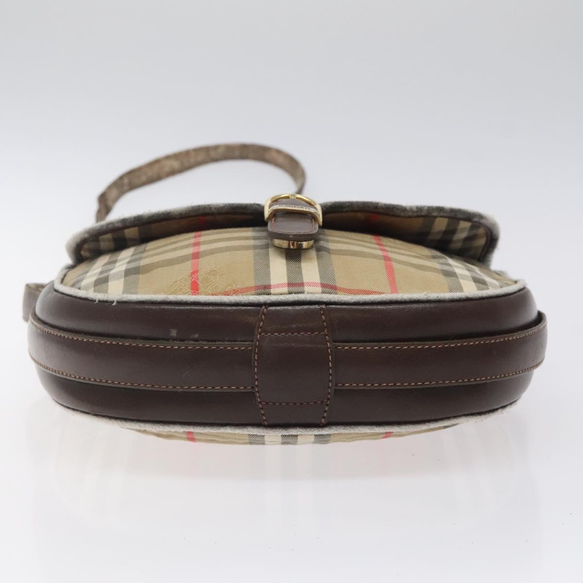 Burberrys Nova Check Shoulder Bag Canvas Beige Auth ti3106