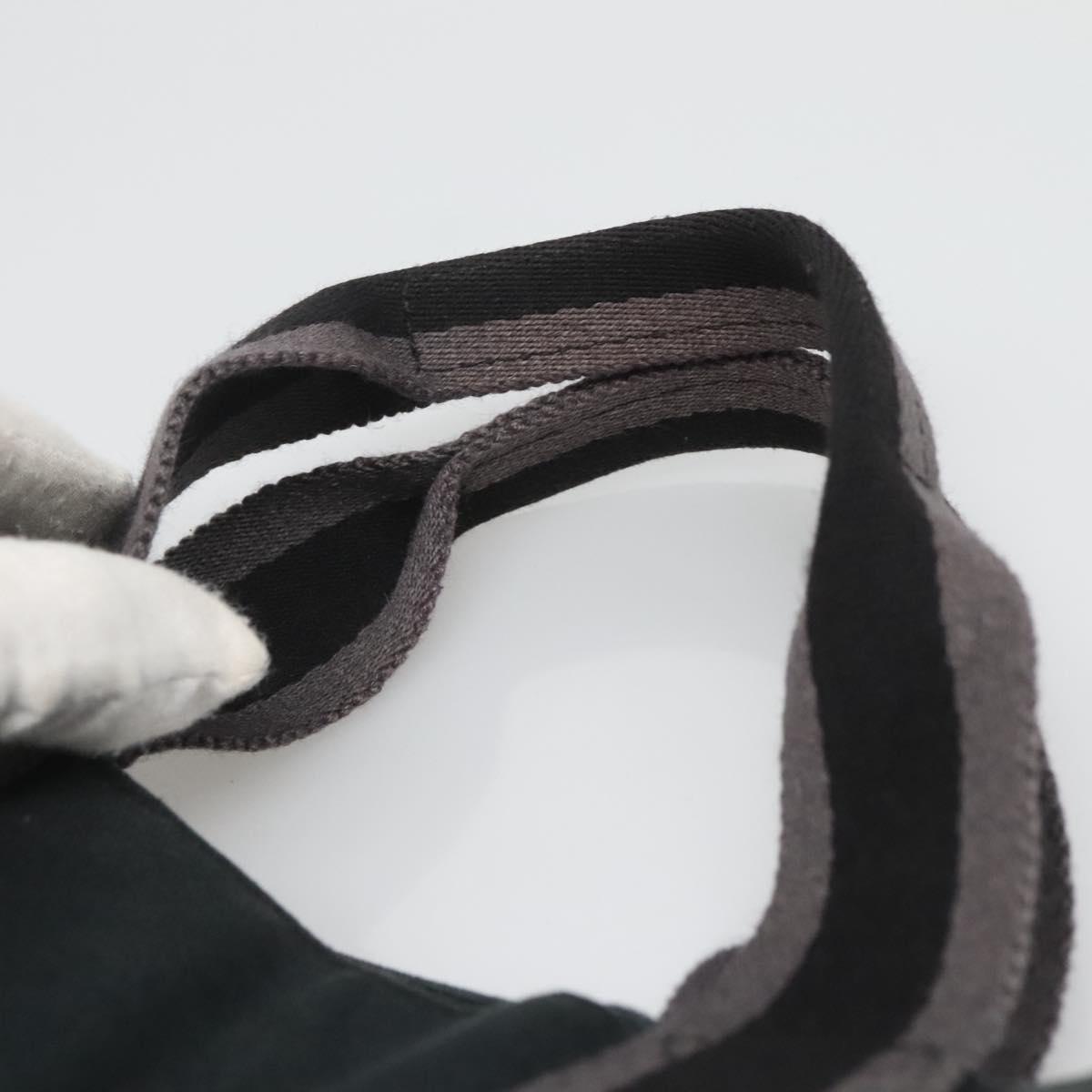 HERMES Fourre Tout Cabas Tote Bag Canvas Black Auth ti3108