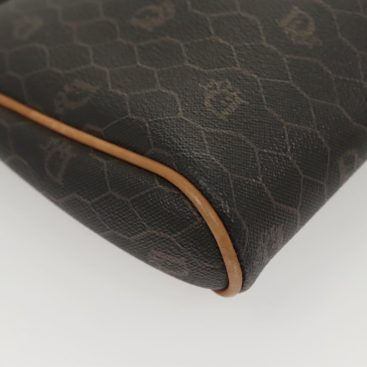 Christian Dior Honeycomb Canvas Clutch Bag PVC Black Auth ti3115