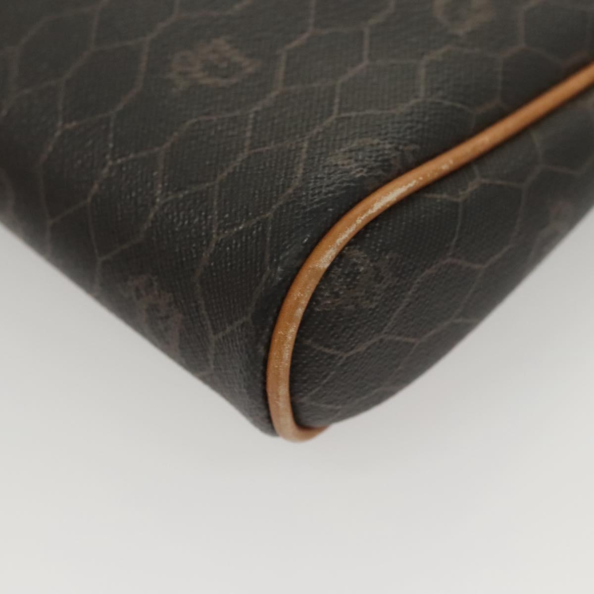 Christian Dior Honeycomb Canvas Clutch Bag PVC Black Auth ti3115