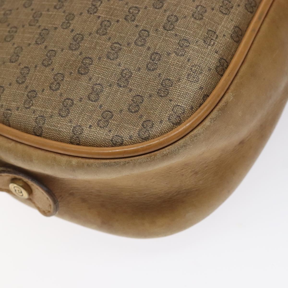 GUCCI Micro GG Supreme Shoulder Bag PVC Beige Gold Auth ti3123