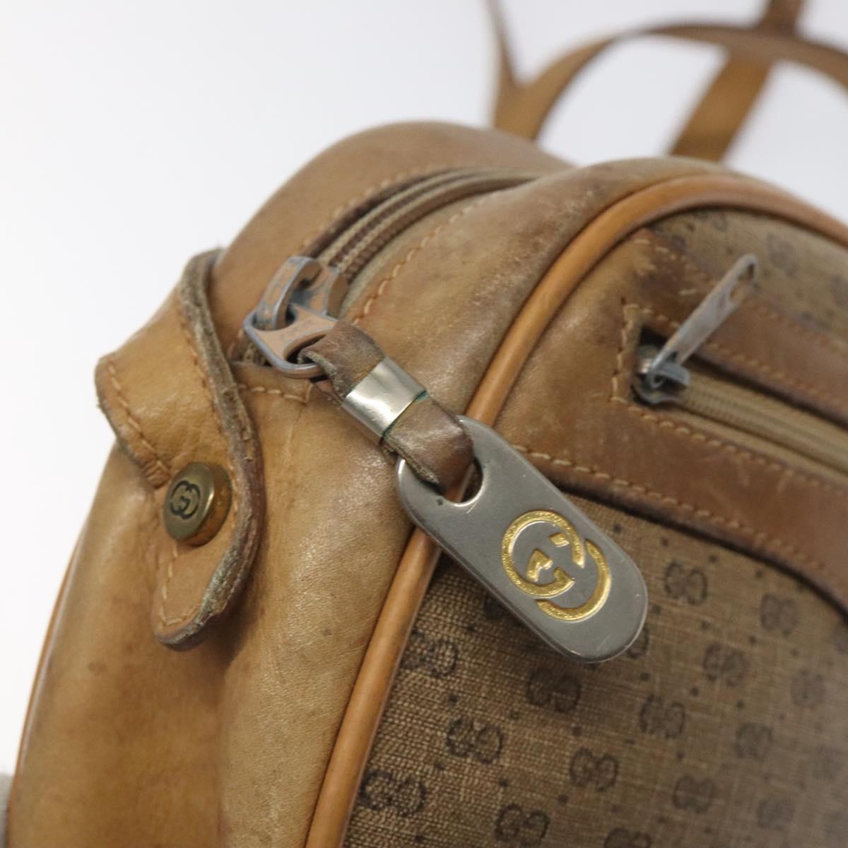 GUCCI Micro GG Supreme Shoulder Bag PVC Beige Gold Auth ti3123