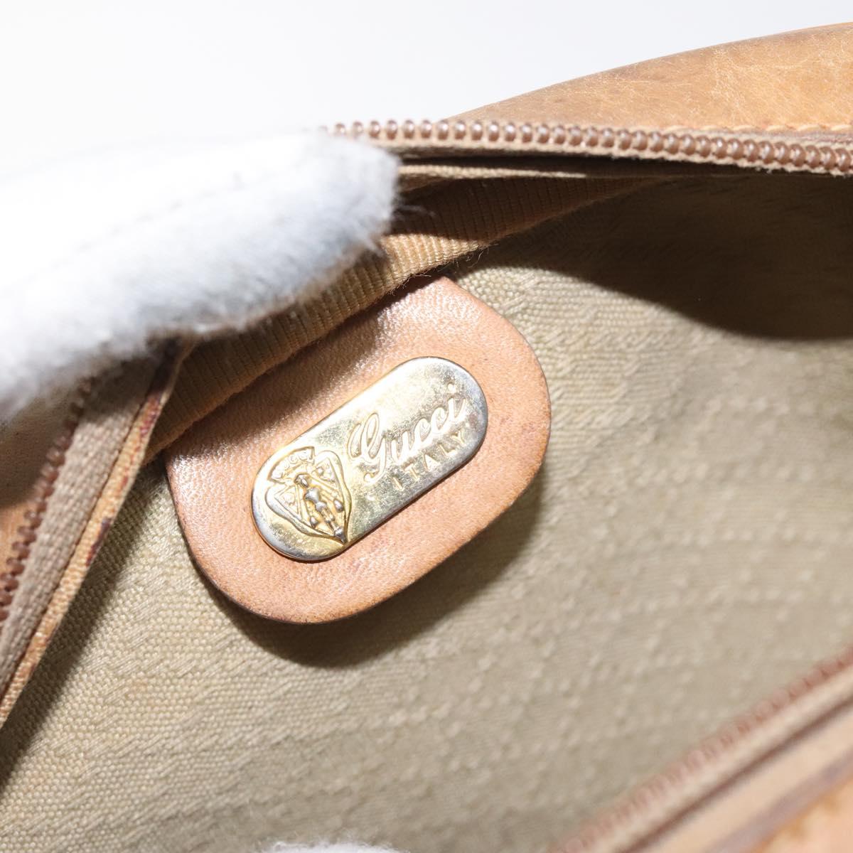 GUCCI Micro GG Supreme Shoulder Bag PVC Beige Gold Auth ti3123