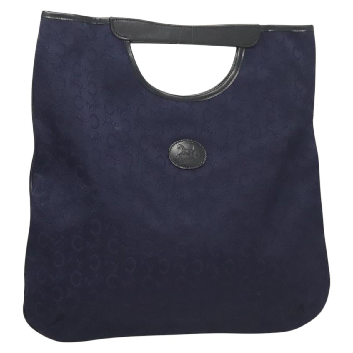 CELINE C Sulky Hand Bag Canvas Navy Auth ti3127